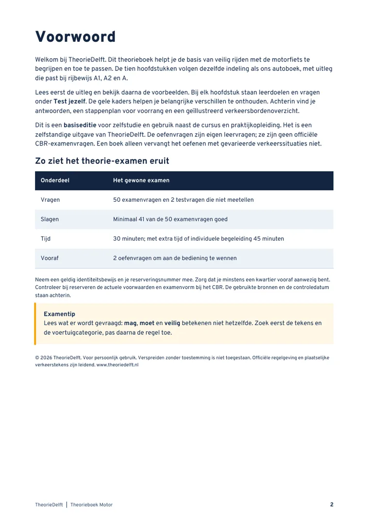 Pagina 2 uit Theorieboek Motor