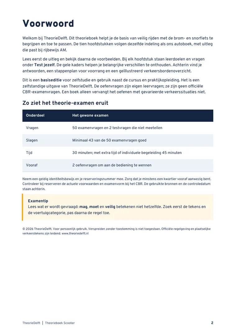 Pagina 2 uit Theorieboek Scooter